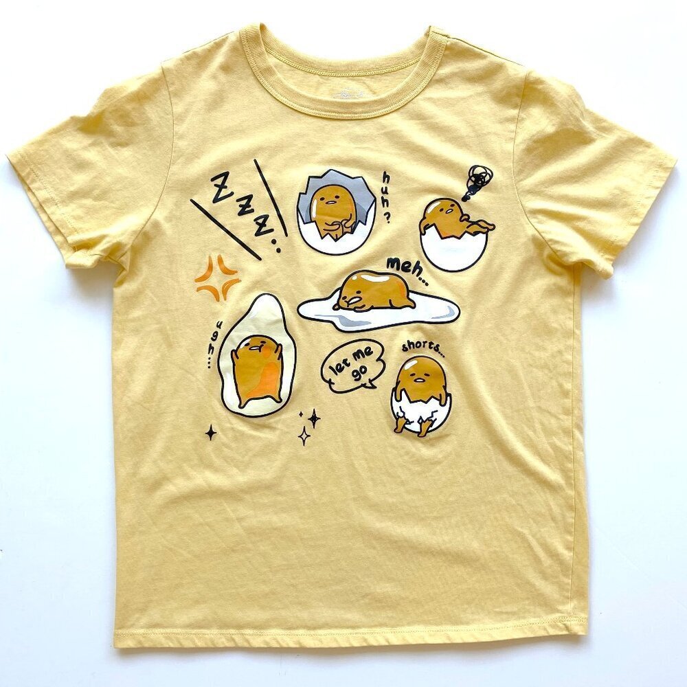 Sanrio Gudetama The Lazy Egg Yellow Graphic Tee S